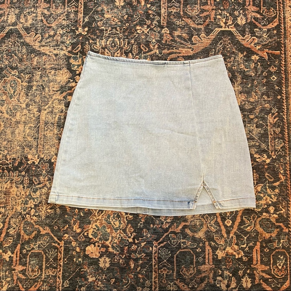 Wild fable notch front seamed denim mini skirt - Picture 4 of 6